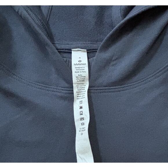 Lululemon All Yours Cropped Sweatshirt Hoodie Ink Blue Size 4 Crispy Pull Tag - Picture 7 of 9